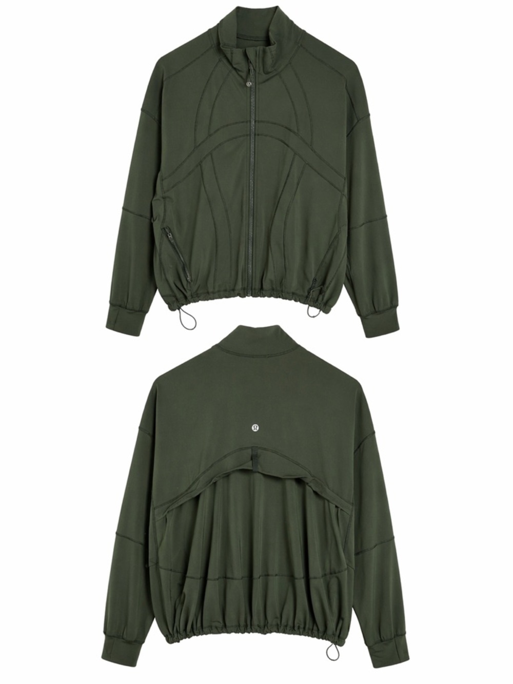 lululemon athletica Olive Green Zip-Up Bomber Jacket